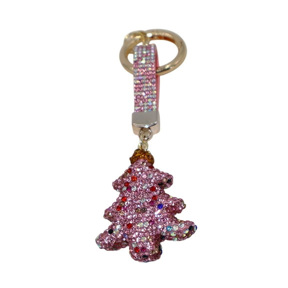 PuSpu Christmas Tree Keychain Cute Personalized Bag Pendant Genned With Diamonds Car Key Chain Colorful Accessories Christmas Tree Ornaments