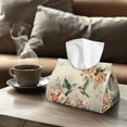thumbnail image 4 of ZUXONGSY Hummingbird Floral Tissue Box Cover Modern PU Leather Tissue Holder with Buttons Rectangle Stylish Tissue Box Cover Easy to Install Facial Napkin Box Holders Home Decor, 4 of 7