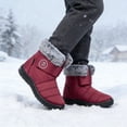 thumbnail image 2 of Women Winter Snow Boots: Fur Lined Warm Slip On Boots for Women Waterproof Non Slip Booties for Commute Outdoor Walking, 2 of 9