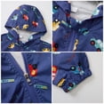 thumbnail image 4 of IDOPIP Toddler Baby Boys Girls Hooded Jacket Windbreaker Dinosaur Print Coat Kids Summer Autumn Long Sleeve Zip Up Lightweight Windproof Outwear 2-3 Years Blue, 4 of 10