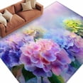 thumbnail image 6 of Pink Purple Floral Area Rug 5x8 Washable Rug Non Slip Spring Hydrangea Flower Fantasy Botanical Large Area Rug Soft Stainresistant Indoor Floor Carpet for Living Room Bedroom Home Office Dining Room, 6 of 8