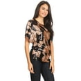 thumbnail image 4 of Casual Womens Loose Fit Sequin Dolman Sleeve Evening Blouse Tops, 4 of 6