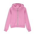 thumbnail image 4 of Akafmk Girls Zip Up Hoodies,Girls Long Sleeve Sweatshirts Jackets,Girls Zip Up Cropped Hoodies Long Sleeve Casual Sweatshirts Jacket with Pockets Thumb Hole 4-12 Years Comfy Cardigan Workout Jacket, 4 of 4