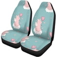 thumbnail image 2 of FMSHPON Set of 2 Car Seat Covers Blue Cute Cupid Pigs Clouds Valentine Day Pink Universal Auto Front Seats Protector Fits for Car,SUV Sedan,Truck, 2 of 5