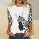thumbnail image 1 of Puntoco - Camiseta holgada con estampado de moda para mujer, blusa de manga 3/4 de longitud media, cuello redondo, tops casuales Puntoco Puntoco-3485, 1 of 5