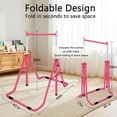 thumbnail image 6 of Pink Adjustable Gymnastics Bar for Kids | Folding Horizontal Junior Training Bars Indoor Outdoor, 6 of 8