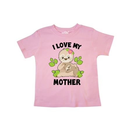 

Inktastic Cute Sloth I Love My Mother with Green Leaves Gift Toddler Boy or Toddler Girl T-Shirt
