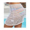thumbnail image 4 of Womens Sexy Beach Cover up Short Sarong Hollow Skirt Cover Up Soild Color Swimwear Wrap Shell Beach Scarf Skirt, 4 of 8