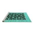 thumbnail image 2 of Ahgly Company Machine Washable Indoor Round Oriental Turquoise Blue Traditional Area Rugs, 7' Round, 2 of 4