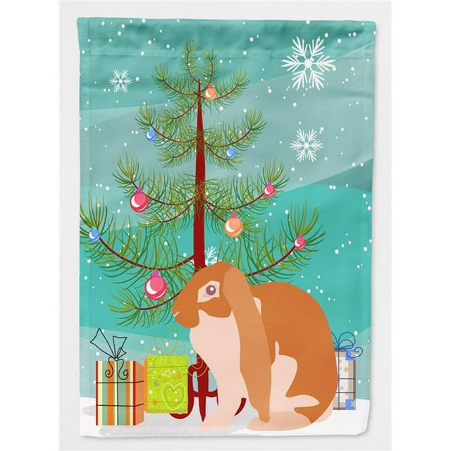 Carolines Treasures BB9329CHF English Lop Rabbit Christmas Flag - Canvas House Size