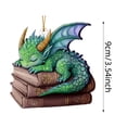 thumbnail image 2 of Green Dragon on Books Flat Acrylic Ornament, 3.5 Inch Sleeping Dragon Hanging Charm for Christmas Tree - Funny 2D Animal Decoration Gift for Readers, Librarians, Book Club & Home Decor, 2 of 5