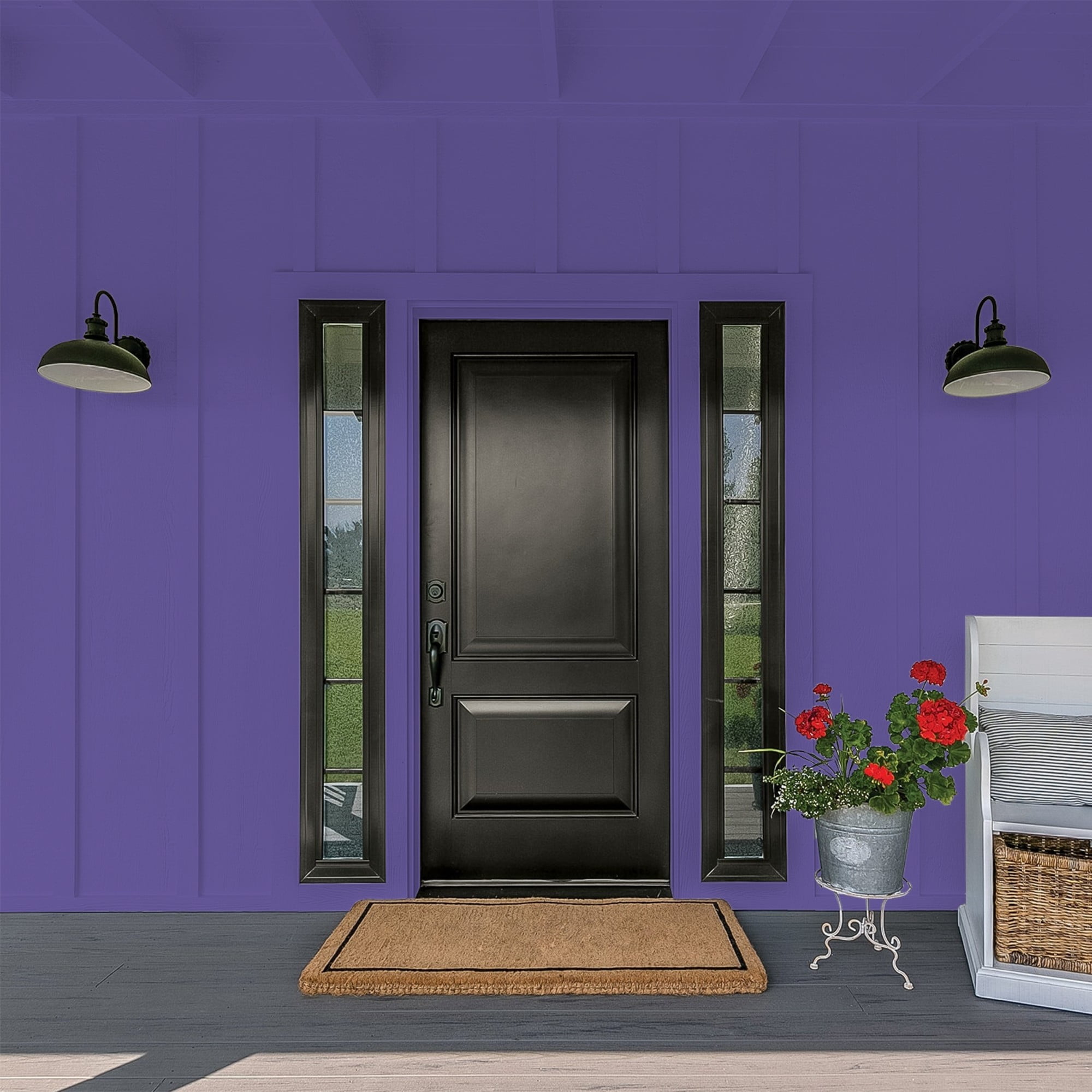 Glidden One Coat Eggplant / Purple Flat Exterior Paint with Primer, 1 Gallon