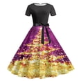 thumbnail image 1 of Robes pour Femmes 2024 Été Surdimensionnée Décontractée à Imprimé Floral à Manches Courtes à Col Rond Robe Longueur Genou Rabais de 50 % Liquidation!, 1 of 3
