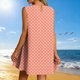thumbnail image 5 of Vestido Corto para Mujeres Verano Moda Casual Impreso Lado Plisado Cuello Redondo Vestido sin Mangas para el Uso Diario, 5 of 7
