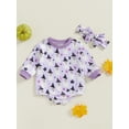 thumbnail image 2 of aturustex Halloween Clothes for Baby Girls Sweatshirt Romper Infant Ghost Print Long Sleeve Bodysuits Newborn Crew Neck Pullovers Jumpsuits for Kids Toddler Fashion Casual Daily Outfits, 2 of 7