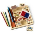 thumbnail image 4 of Melissa & Doug Wooden Stamp Set: Vehicles - 10 Stamps, 5 Colored Pencils, 2-Color Stamp Pad, 4 of 9