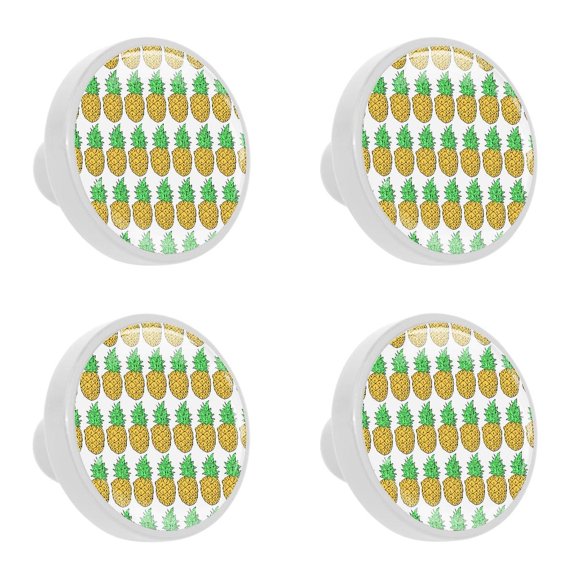 4 Pcs Pineapple Knobs for Kitchen Cabinet Cupboard Dresser Bookcase Drawer Pulls Handles Round Home Decor