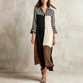 thumbnail image 2 of Lnmiateer Women Flowy Oversized Collared Shirt Maxi Dress Front Button Placket Side Slit Printed Boho Dress for Beach Commute Daily Occasions, 2 of 5