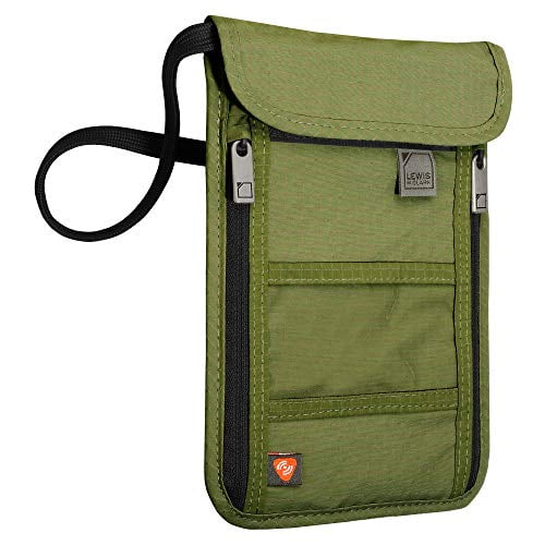 Lewis N. Clark Men's RFID Blocking Stash Wallet, Travel Neck Pouch