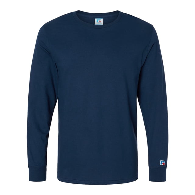 Russell Athletic Mens Combed Ringspun Long Sleeve T-Shirt, S, J Navy