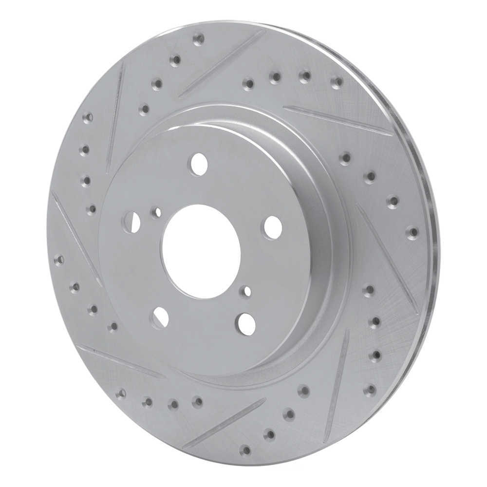 Dynamic Friction Company 631-76122L DFC Brake Rotor - Drilled And Slotted - Silver