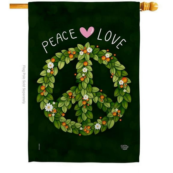 28 x 40 in. Peace Love Sweet Life Earth House Flag with Double-Sided Decorative Vertical Flags