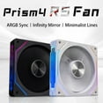 thumbnail image 2 of Prism 4RS ARGB CPU Fan 120mm PC Case Fan Infinity Mirror Design 5V 3PIN Case Cooler Fan 800-1800RPM 4Pin PWM Quiet Case Fan White Reversed, 2 of 6