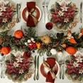 thumbnail image 4 of 4PCS Christmas Circular Waves Placemats Non Slip Heat Resistant Table Mats Winter Dining Party Christmas Decor Round Tablecloth, 4 of 10