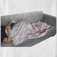 thumbnail image 6 of Japanese Soft Flannel Fleece Throw Blanket, Spiral Fashioned Swirling Genus Magnolia Foliage Enclosed Leaf Whorls Motif, Cozy Plush for Indoor and Outdoor Use, 50" x 60", Red White, by Ambesonne, 6 of 6