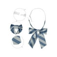 thumbnail image 3 of INSPIRE CHIC Women's Bowties Stylish Adjustable Elastic Band Pre-tied Stripe Bow Ties 1pcs Blue Silver, 3 of 6