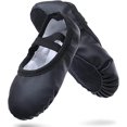 thumbnail image 1 of Zapatos de ballet de cuero para niñas Zapatos de baile Yoga Gimnasia Zapatillas con parte inferior dividida Talla 39 Negro, 1 of 5