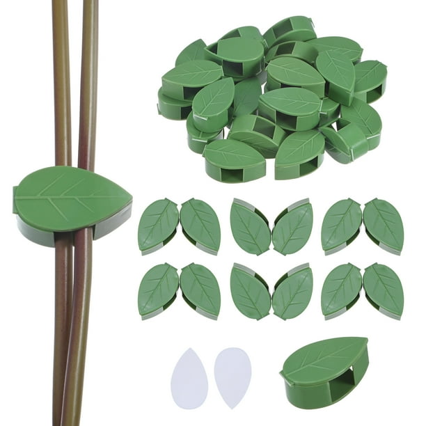 Uxcell 72-Pack Clips de Fijación de Pared para Escalar Plantas, Soporte de Vid Autoadhesivo
