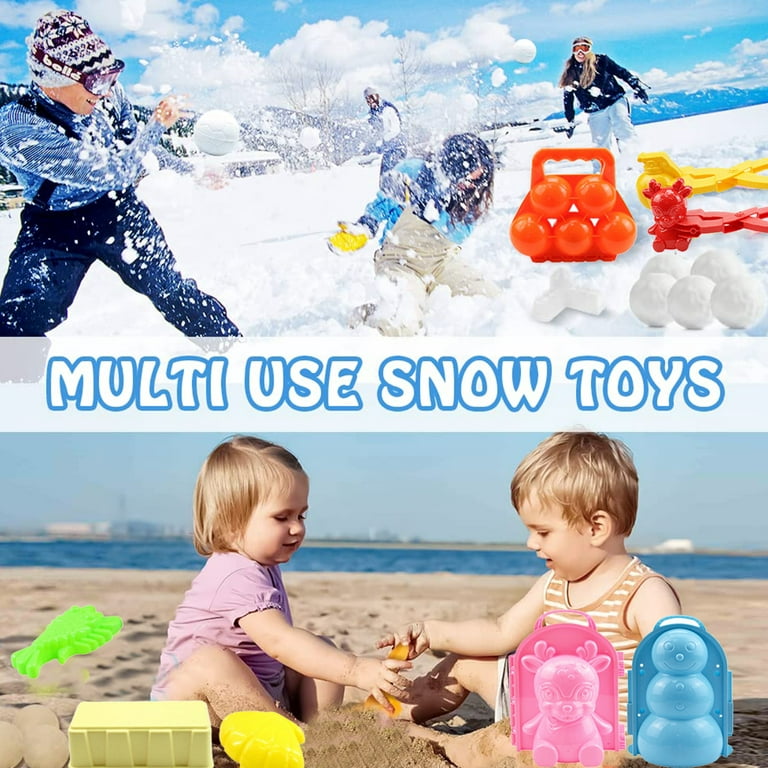 STOPKLAS Snowball Maker Tool Snow Toys for Kids, Snow Molds Snowman Kit  with Storage Bag, Outdoor Winter Toys for Toddlers with Duck Snowball Maker