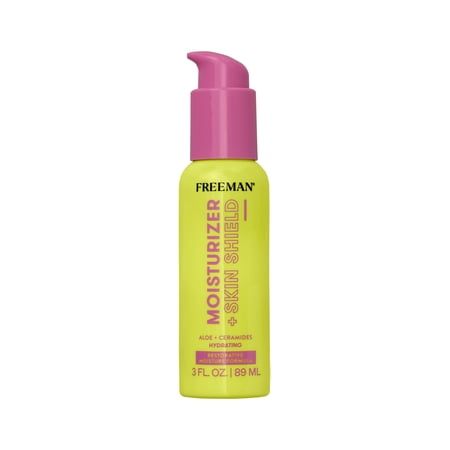 Freeman Restorative Moisturizer + Hydrating Skin Facial Shield, Lightweight Face Serum, Infused With Aloe Vera & Ceramides, Soothes & Calms, Relieves Dry Skin, 3 Fl.Oz./ 89 Ml Bottle.