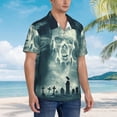 thumbnail image 3 of Fuzoiu Scary Moon And Clouds Print Hawaiian Shirt for Men, Summer Beach Casual Short Sleeve Button Down Shirts, Men’s Beach Summer Shirts with Pocket,Medium, 3 of 7