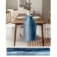 thumbnail image 3 of Retro Blue Table Runner-Cotton Linen- 60 Inch Holiday Dresser Scarves, Abstract Street Art Neutral Brush Stroke Tablerunner for Kitchen Coffee/Dining Bedroom Home Living Room Dinner Scarf Décor 13x60, 3 of 9
