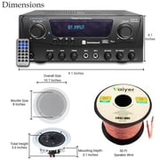 Home Theater Sound System Kit - 1000 Watts Bluetooth Amplifier w/ 2 QTY of 8 Framed Ceiling Speakers 300 W Each, 50 ft Speaker Wire & Remote Perfect for Home,Office, Restaurant, Bar by Technical Pro