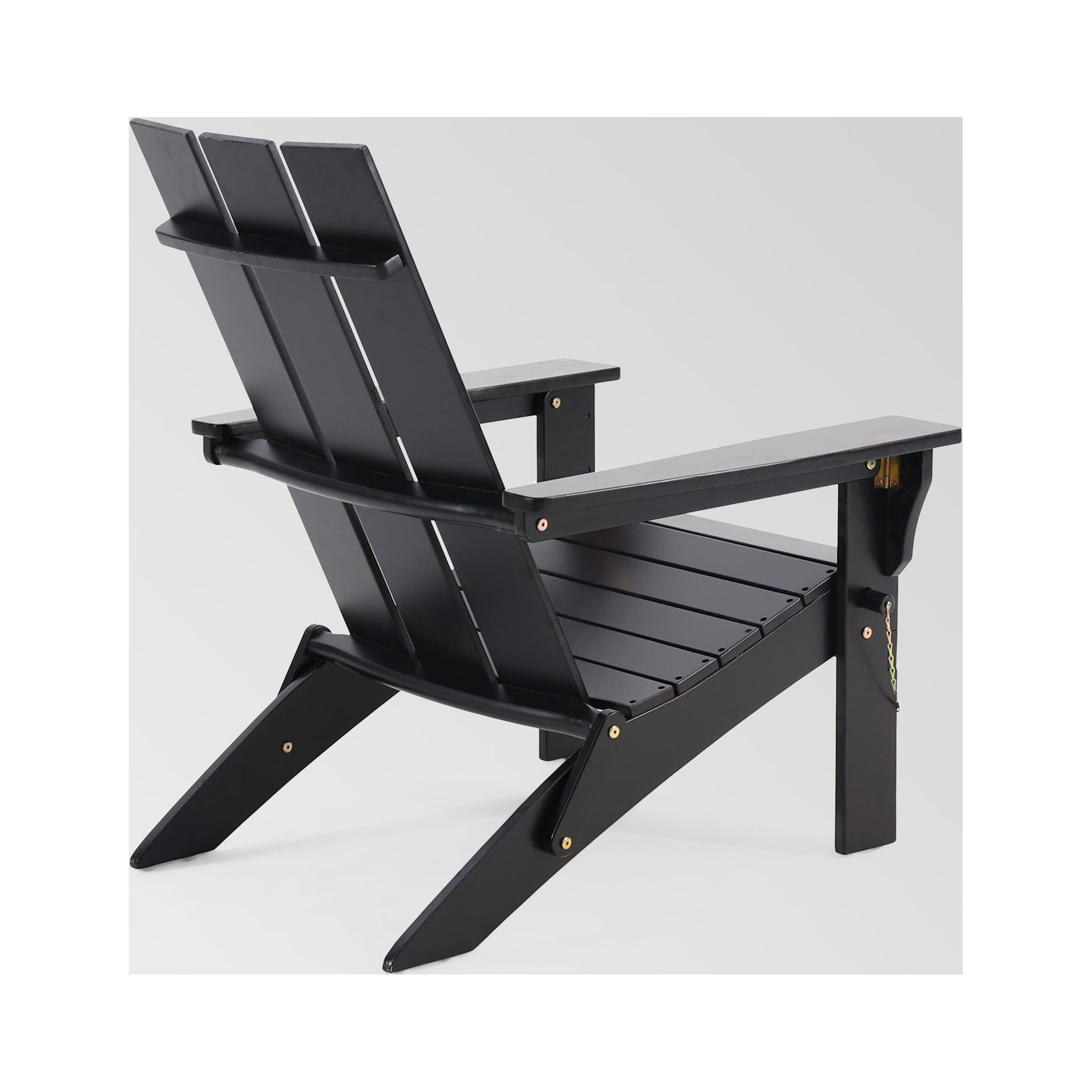 KUIKUI Outdoor Classic Pure Black Solid Wood Chair Garden Lounge Chair Foldable - image 3 of 7