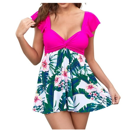 

Swimsuit Swimsuit Women Swimsuits for Women Two Piece Bathing Suits Floral Print Tank Tops with Boyshorts Tummy Control Swimming Suits Bikini Top Swimming Suits for Women Clearance Pink L
