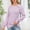 Pink, variant on Womens Crewneck Pullover Sweater Long Balloon Sleeve Knit Tops Casual Space Dye Blouse with Decorative Button Shoulder Detail Fall Winter Cozy Shirts