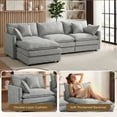 thumbnail image 6 of CARZZI LIFE Modular Sectional Sofa, 102 Inch L Shaped Couch Set with Armrests, 3-Seater Comfy Cloud Couches for Living Room Apartment, Gray, 6 of 11