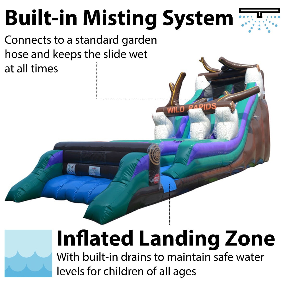 TentandTable Wild Rapids Inflatable Water Slide with Blower, 21'