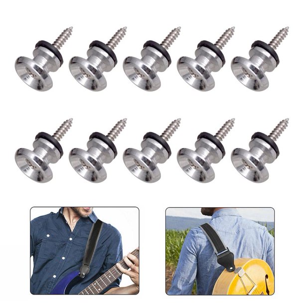 10 pines de botón de bloqueo de correa de guitarra para pieza de bloqueo de bajo acústico eléctrico