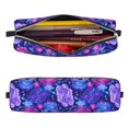 thumbnail image 2 of Yiaed blue Skull purple flower1 Print Leather Pencil Case - Leather Pen Pencil Holder - Elegant & Practical Pencil Pouch for Work & Office, 2 of 7
