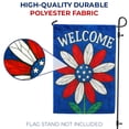 thumbnail image 3 of America Forever Patriotic Daisy Welcome Garden Flag, 12.5 x 18 inch Double Sided, Red White Blue Flower, 4th of July Welcome, Stained Glass Style Daisy, 3 of 4