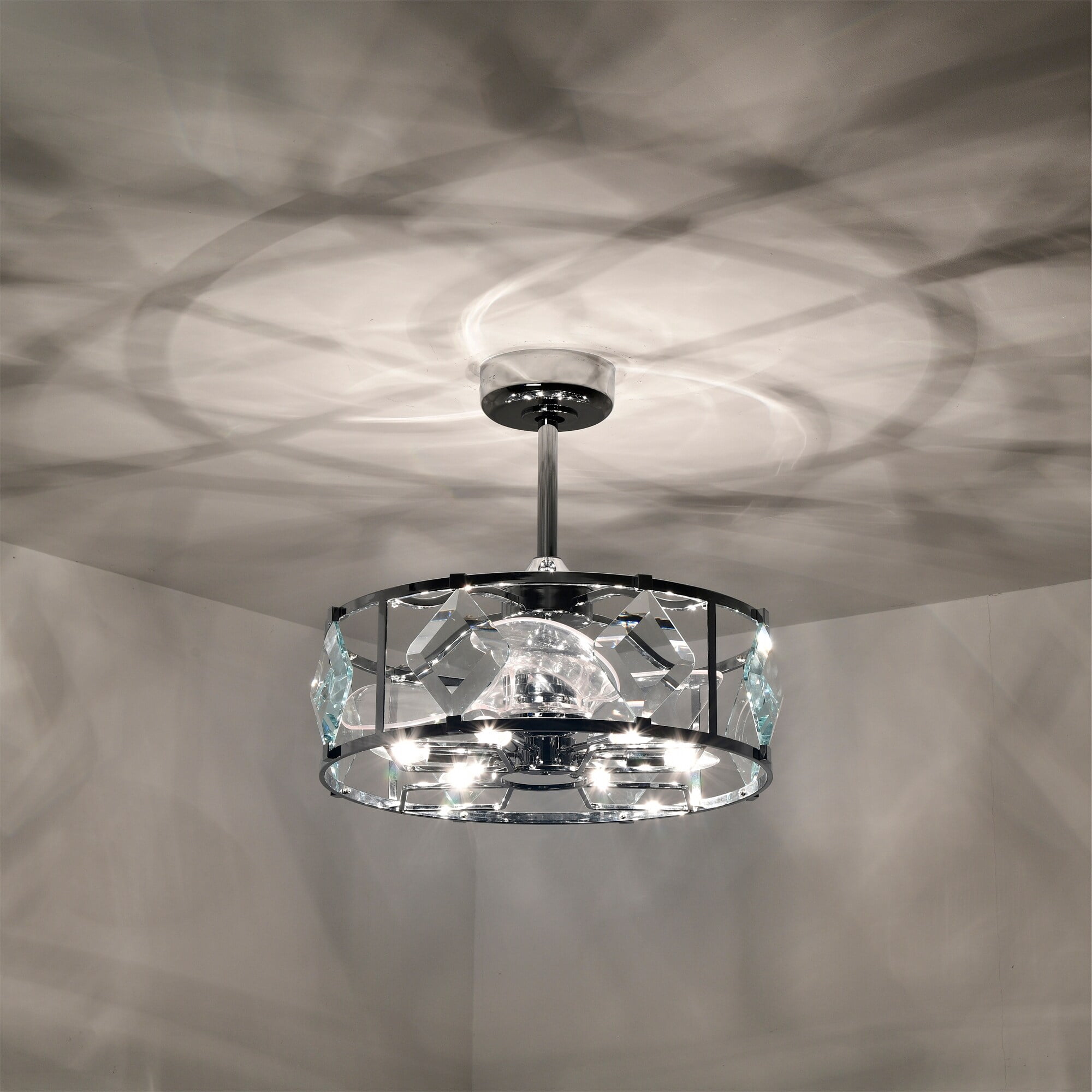 Dalya 24.8 in. 6-Light Indoor Chrome Finish Ceiling Fan with Light Kit and Remote
