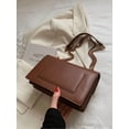 thumbnail image 3 of REMANLAN Women's Brown Chain Crossbody Bag with Gold Hardware Elegant Shoulder Purse for Party Evening Wear, 3 of 8