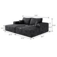 thumbnail image 3 of MAYEERTY 74.8" Black Modern Sofa Bed - Dual Sleeper, No Assembly, Multifunctional for Guest Use, 3 of 7