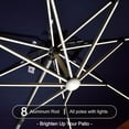 thumbnail image 6 of PURPLE LEAF 10' X 13' Double Top Deluxe Solar Powered LED Rectangle Patio Umbrella Offset Hanging Umbrella Outdoor Market Umbrella Garden Umbrella, Navy Blue, 6 of 12