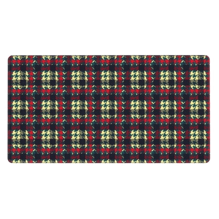 ZICANCN Gaming Mouse Pad, Vintage Houndstooth Red Plaid Large Mouse Mat Desk Pad, Keyboard Mouse Mat, 15.8x29.5 inch